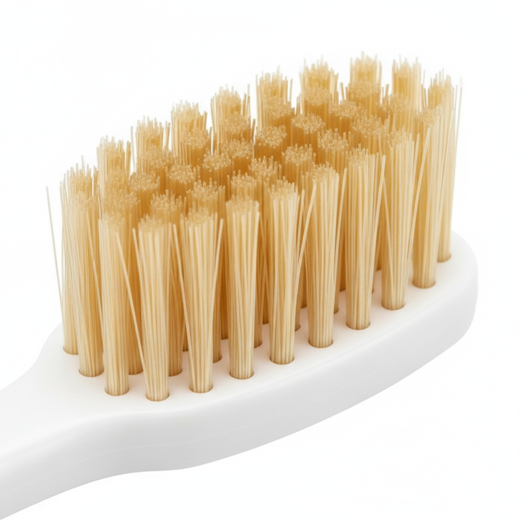 Close-up of Miora's dense wide brush head packed with ~4,000 soft bristles
